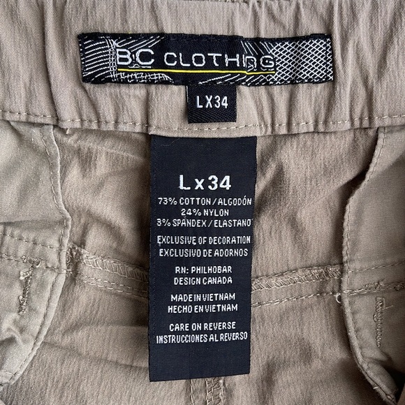 B.C. Clothing Convertible Shorts Sz L x 34 - Picture 11 of 15
